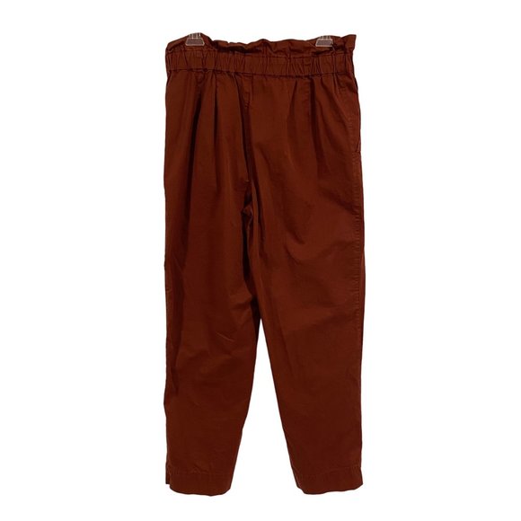 Madewell Paperbag Tapered Pants Rust Orange Size 6 - Picture 3 of 8